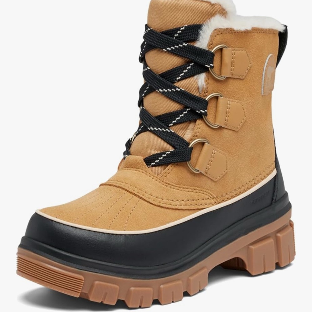 Sorel Women’s Tivoli V Waterproof Tan and Black Winter Boots